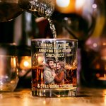 Personalised Retro Cartoon Photo Funny 10 oz Whisky Glass with Name and Year Housewarming Birthday Gift for Couple Wine Lovers Friends
