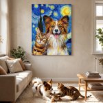 Personalisierte Van Gogh Kunst Stil Foto schwimmenden Rahmen Leinwand Drucke Wohnzimmer Home Decor Geburtstag Geschenk für Familie Freunde