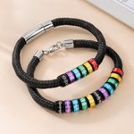 Personalized Medical Emergency Alert ID Bracelet with Engraved Text & 1-10 Rings Emergency Survival Gift for Men Women