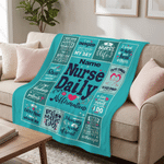 Personalized Nurse Daily Soft Throw Blanket with Name Home Decor Nurse Appreciation Anniversary Gift for Nurses Healthcare Workers