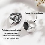 Anillo de plata 925 personalizado con foto oculta activada por calor con piedras de nacimiento y texto regalo de cumpleaños y aniversario para mujer