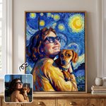 Toile personnalisée avec portrait - Style Van Gogh - Cadeau d'anniversaire pour la famille et les amis