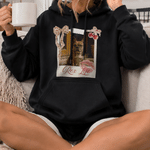 Maglietta, felpa o felpa con cappuccio personalizzata con stampa leopardata e fiocco in stile vintage, con foto dell'animale e nome: abbigliamento quotidiano, regalo di compleanno per proprietari di a