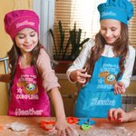 Personalized Cute You're a Glitter Dumpling Adjustable Kid Apron Chef Hat Set with Name and Pocket Kitchen Birthday Gift for Kid Girl