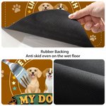 Personalised Cartoon Pet Photo Dog Cat PU Leather Food Mat with Name Daily Use Birthday Gift for Pet Lovers Owners Friends