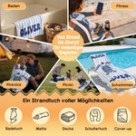 Personalisiertes Meerestier-Strandtuch mit Namen | Streifenmuster | schnelltrocknend und übergroß | Strandparty- und Sommerurlaubsgeschenk für Freunde