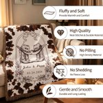 Custom Cowboy Tassel Throw Blanket with Names | Birthday Anniversary Wedding Gift for Newlyweds
