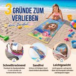 Personalisiertes 3D-Taucher Strandtuch mit Namen Meerestier | saugfähig | Turnbeutel optional | Sommer Geburtstag Geschenk für Kinder Familie Freunde