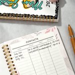 Personalised Pencil Initial 2026-2028 Planner A5 Spiral Notebook with Name and Monthly Planner Pages Birthday Teacher's Day Gift for Teacher
