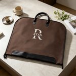 Personalised Durable Embroidered Name or Monogram Suit Bag with Leather Handle Travel Essentials Birthday Wedding Gift for Men Groomsmen