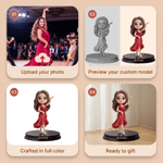 Ornement personnalisé : statue de danseuse en 3D inspirée d'une photo créative, avec texte – Décoration de bureau, cadeau d'anniversaire pour les danseurs et les collectionneurs