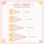Personalized Retro Preppy Style Bow Pennant Name Stickers for Notebook Back to School Gift for Kids Students