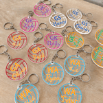 Personalized Netball Girl Round Acrylic Keychain with Text Backpack Charm End of Season Team Celebration Game Day Gift for Netball Girls Players