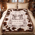 Custom Cowboy Tassel Throw Blanket with Names | Birthday Anniversary Wedding Gift for Newlyweds