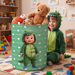 Personalized Cute Cartoon Character Large Waterproof Laundry Basket with Name Home Decor Housewarming Birthday Gift for Family