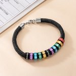 Personalized Medical Emergency Alert ID Bracelet with Engraved Text & 1-10 Rings Emergency Survival Gift for Men Women