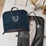 Personalised Durable Embroidered Name or Monogram Suit Bag with Leather Handle Travel Essentials Birthday Wedding Gift for Men Groomsmen