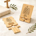 Personalized Pray Over It Cross Bible Phone Holder with Name Desk Decor Daily Use Birthday Gift for Friends Christians