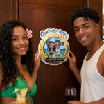 Personalized Cartoon Couple Character Cruise Fridge Magnet with Name Home Decor Birthday Summer Travel Gift for Couple Newlyweds