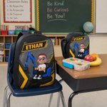 Personalized Cute Cartoon Character Excavator Backpack Lunch Bag Pencil Case Set with Name Back to School Birthday Gift for Kids