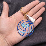 Personalized Netball Girl Round Acrylic Keychain with Text Backpack Charm End of Season Team Celebration Game Day Gift for Netball Girls Players