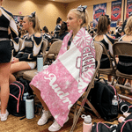 Personalised Multicolour Sparkle Cheerleading Skin-Friendly Warm Blanket with Name Cheer Camp Birthday Team Gift for Cheerleader