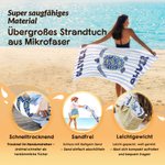 Personalisiertes Meerestier-Strandtuch mit Namen | Streifenmuster | schnelltrocknend und übergroß | Strandparty- und Sommerurlaubsgeschenk für Freunde