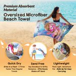 Personalised 3D-Style Design Photo Oversized Quick-Dry Beach Towel with Name Beach Party Summer Holiday Birthday Gift for Boy Girl Diving Lover