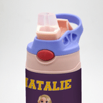 Personalised Cute Basketball Cartoon Character 12 oz Insulated Water Bottle with Straw and Name Back to School Birthday Team Gift for Kid