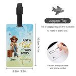Personalized Cartoon Style Photo Just A Girl Who Loves Traveling Luggage Tag with Name Travel Accessory Vacation Birthday Gift for Travel Lovers