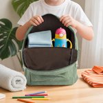 Personalized Cute Animal Flower Multicolor Corduroy School Bag with Name Back to School Birthday Gift for Boy Girl
