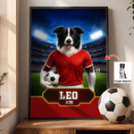 Personalised Ball Sports Pet Photo Canvas Poster Frameless Framed Painting with Name Pet Party Birthday Gift for Pet Owners Pet Lovers