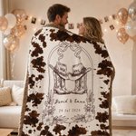 Custom Cowboy Tassel Throw Blanket with Names | Birthday Anniversary Wedding Gift for Newlyweds