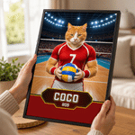 Personalised Ball Sports Pet Photo Canvas Poster Frameless Framed Painting with Name Pet Party Birthday Gift for Pet Owners Pet Lovers