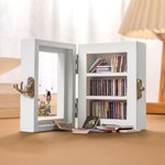 Personalised Cartoon Reading Character Wooden Miniature Bookshelf with Name Desk Reading Corner Decor Birthday Club Gift for Bookworm Librarian