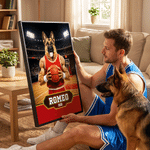 Personalised Ball Sports Pet Photo Canvas Poster Frameless Framed Painting with Name Pet Party Birthday Gift for Pet Owners Pet Lovers
