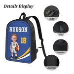 Personalized Cartoon Basketball Player Backpack Lunch Bag Pencil Case with Name and Number Back to School Gift for Kids Basketball Players Lovers
