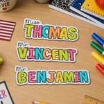 Personalised Multicolour Teacher Theme Whiteboard Magnet School Classroom Supplies Back to School Gift for Teacher