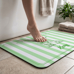 Personalized the Roomies Multicolour Stripe Anti-Slip Doormat with Name and Bow Initial Dorm Room Decor Back to School Birthday Gift for Women Friends