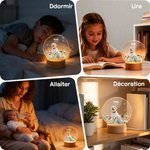Veilleuse LED personnalisée avec photo, nom et date - Motif floral lumineux - Cadeau commémoratif pour propriétaires d'animaux