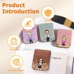 Personalised Cartoon Character Birth Flower Magnetic PU Leather Bookmark Clip with Text Back to School Teacher's Day Gift for Teacher Educator