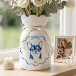Personalised Glaze Style Pet Photo Ceramic Vase with Name Anniversary Birthday Gift for Pet Lover Owner