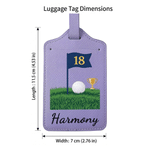 Personalised Golf Flag PU Leather Luggage Tag with Name Travel Accessories Birthday Travel Golf Tournament Award Gift for Golf Lovers Players