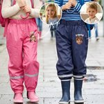 Personalised Pixar Cartoon Style Photo Rain Pants Lined Muddy Puddle Pants with Name Outdoor Hiking Back to School Gift for Kids Boys Girls