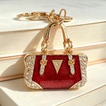 Personalised Multicolour Enamel Mini Bag Keyring with Initial Daily Use Anniversary Birthday Gift for Woman Girl