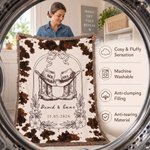 Custom Cowboy Tassel Throw Blanket with Names | Birthday Anniversary Wedding Gift for Newlyweds