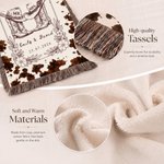 Custom Cowboy Tassel Throw Blanket with Names | Birthday Anniversary Wedding Gift for Newlyweds