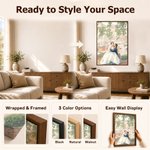 Toile personnalisée avec photo - Effect peinture aquarelle romantique - Cadeau de mariage ou d'anniversaire pour couple