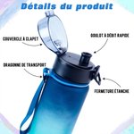 Bouteille d'eau de sport personnalisée avec silhouette numéro et nom - Couvercle à clapet - Cadeau d'anniversaire pour amateurs de football