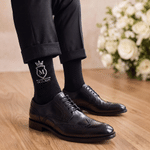 Personalised Monogram Design 100% Cotton Men's Wedding Socks with Name and Initial Engagement Wedding Party Gift for Groomsman